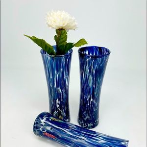 Murano Glass Bud Vase, Cobalt Blue